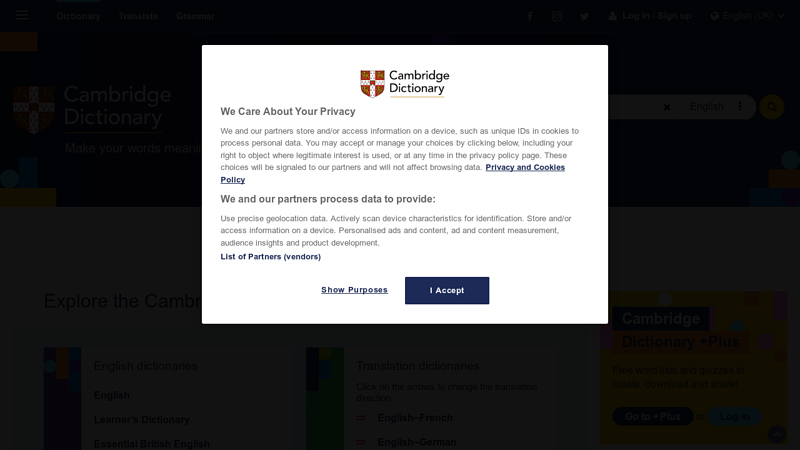 Cambridge Dictionary Online: Free English Dictionary and Thesaurus - Cambridge University Press - Cambridge Dictionaries Online - Cambridge University Press