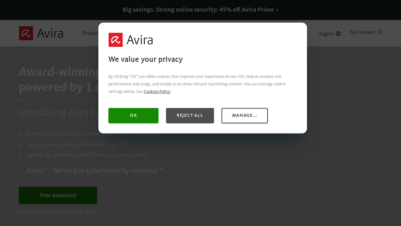 Free antivirus - Avira AntiVir