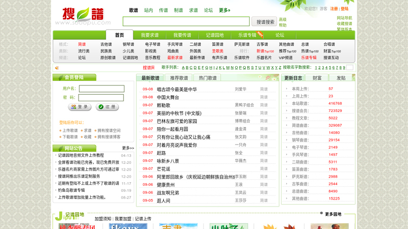搜谱网-简谱,吉他谱,钢琴谱,各种歌谱乐谱应有尽有!